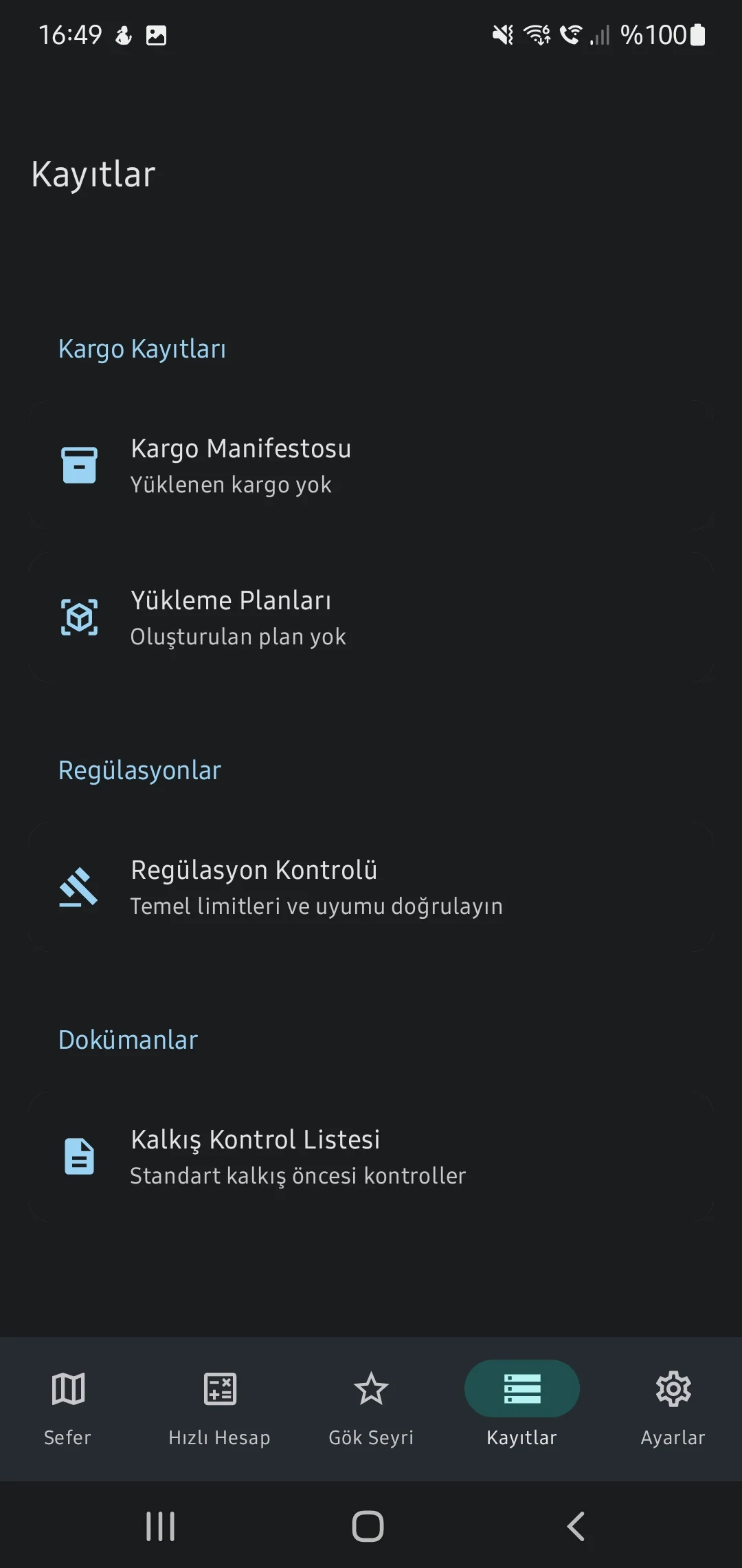CaptainCalc uygulama ekran görüntüsü - Cargo Lists Database