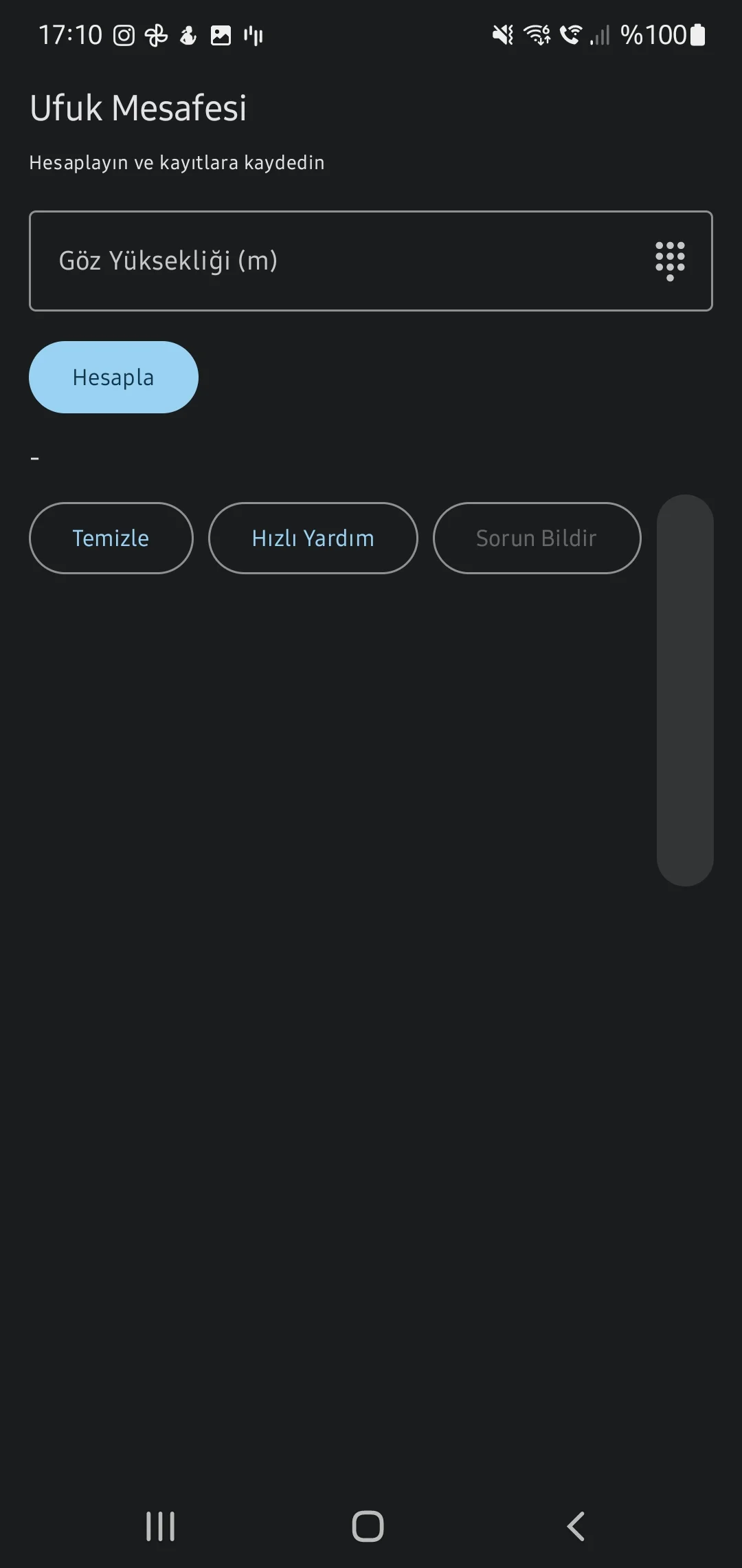 CaptainCalc uygulama ekran görüntüsü - Horizon Sight Distance