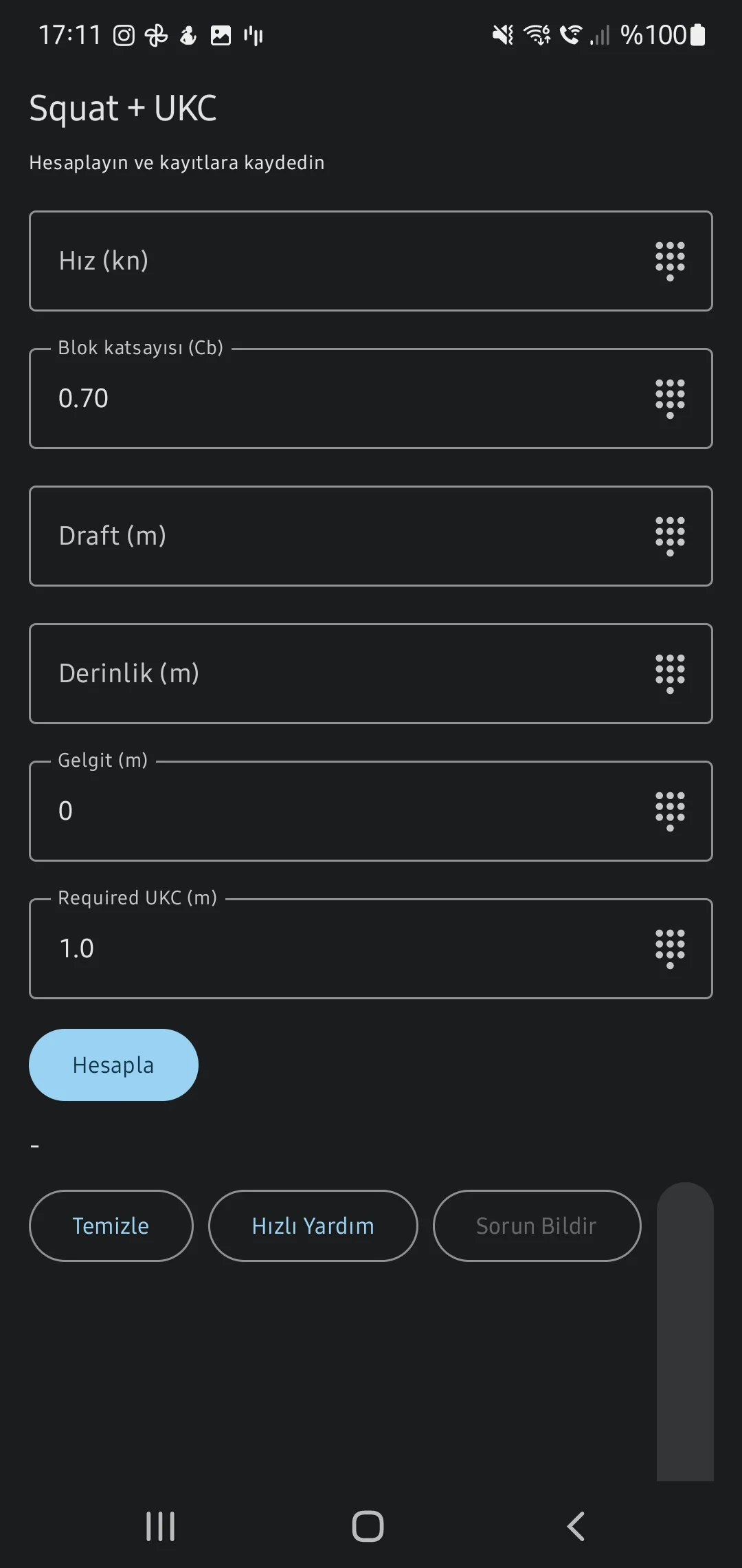 CaptainCalc uygulama ekran görüntüsü - Squat & UKC Clearance