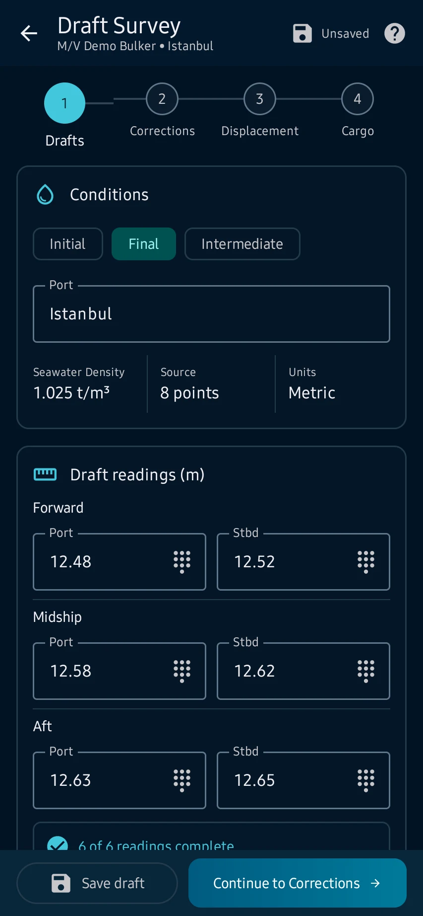 Run draft, stability, cargo and tank checks — 4