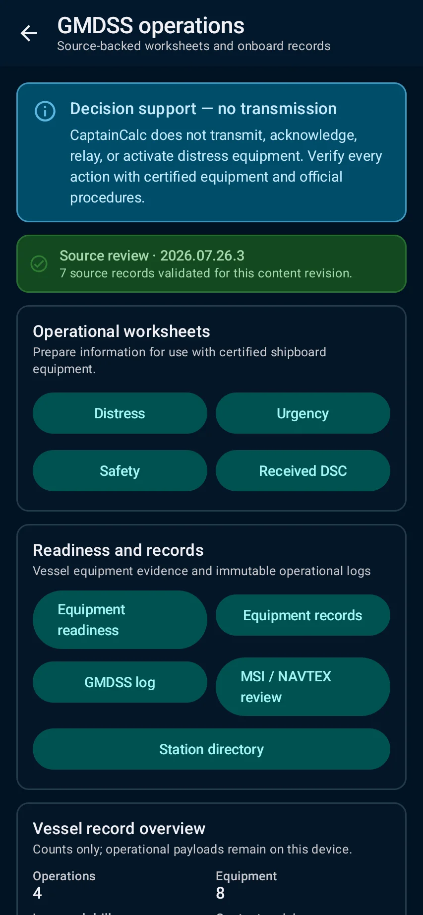 GMDSS decision support — 1