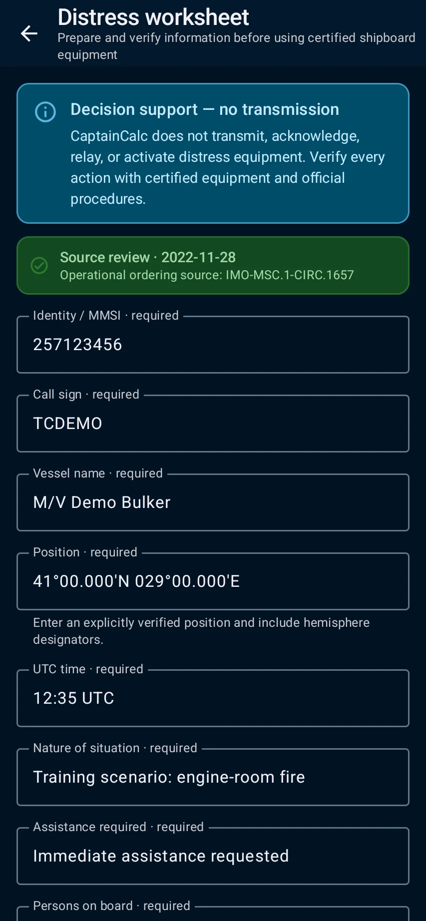 GMDSS decision support