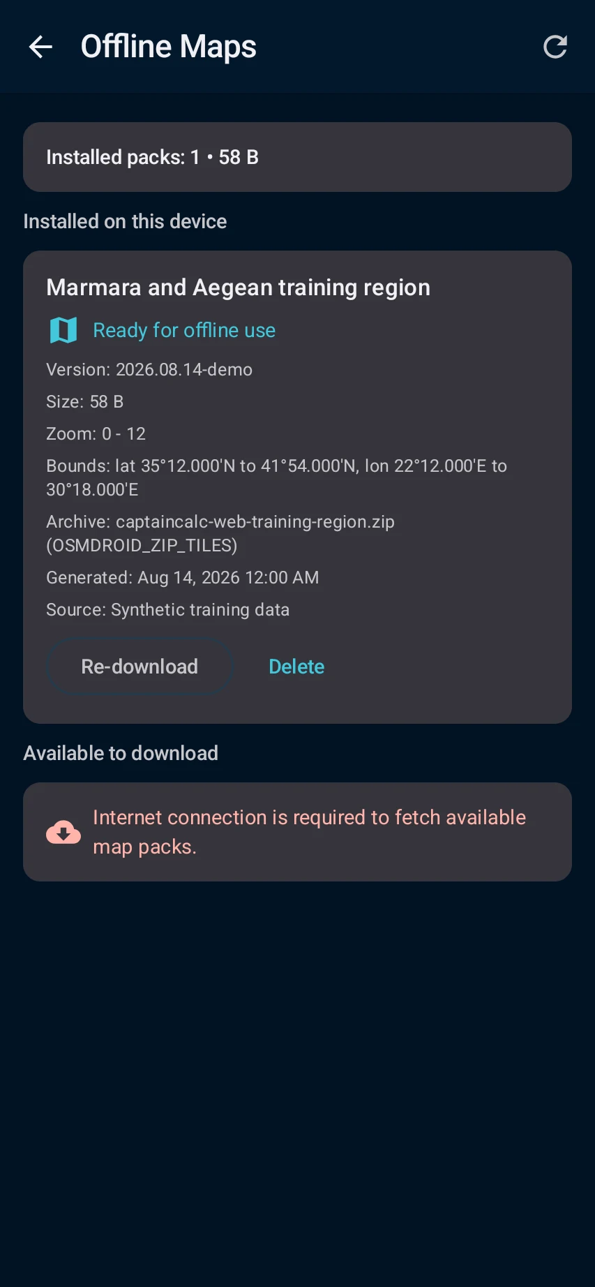 Settings, offline data at continuity — 2