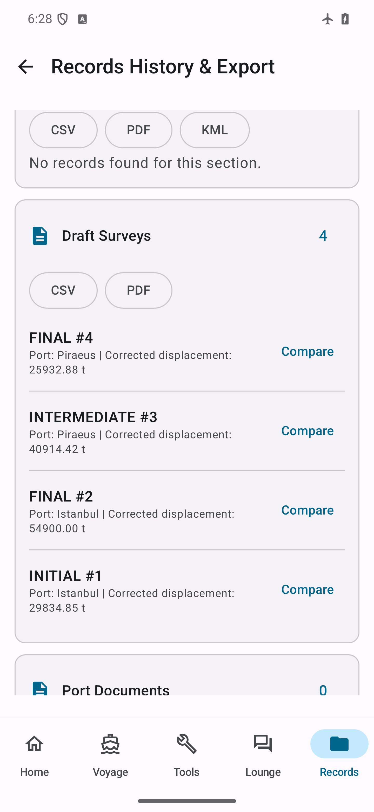 Review records and export — 2