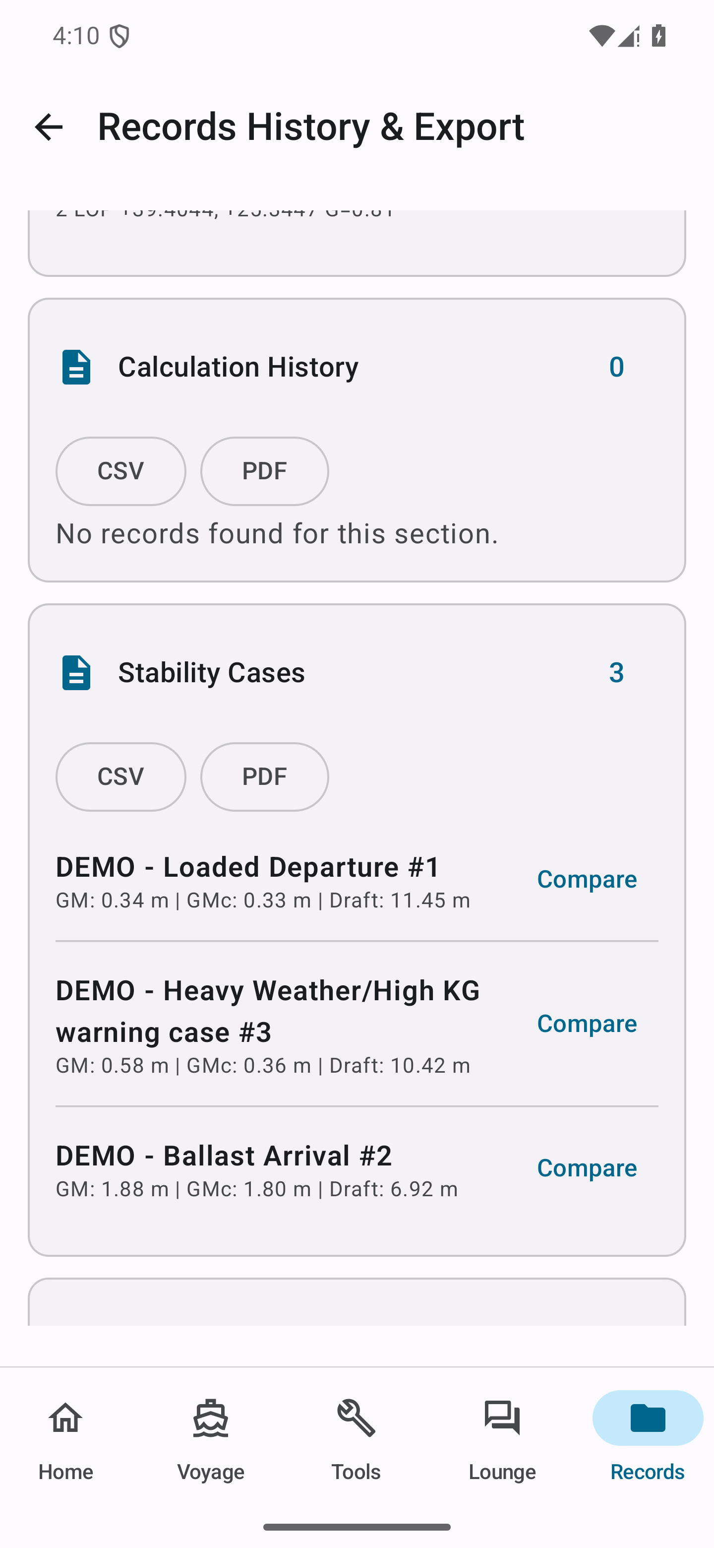 Review records and export — 1