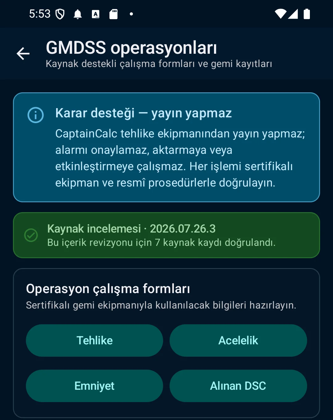 GMDSS çalışmasını hazırlayın