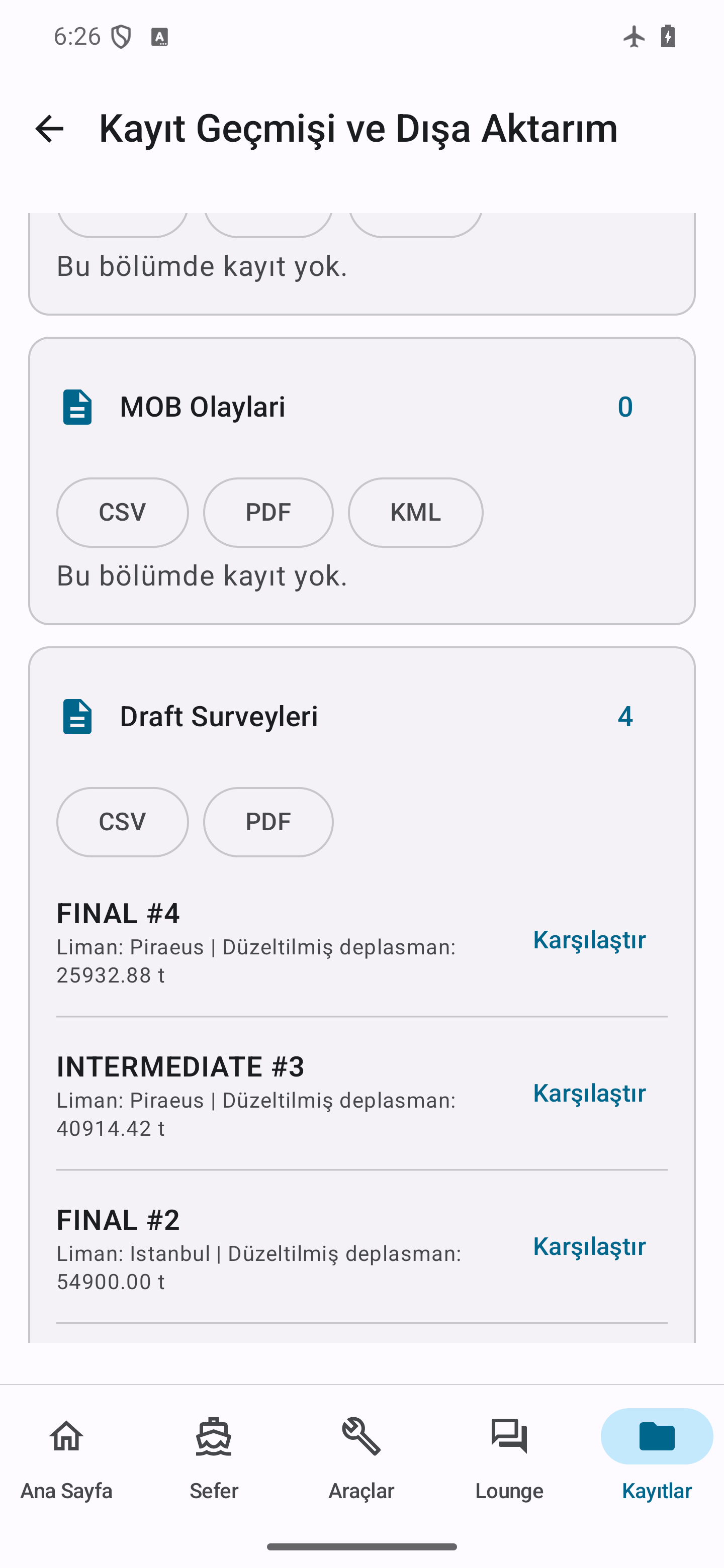 Kayıtları inceleyin ve dışa aktarın — 2