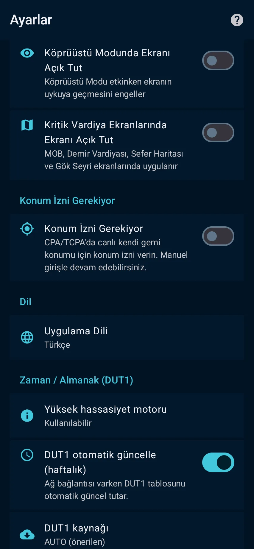 Ayarlar, çevrimdışı veri ve süreklilik — 1