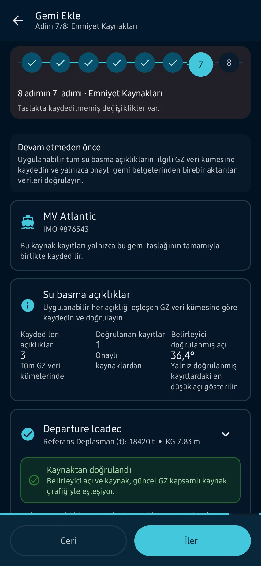 Gemi profili oluşturun veya yükleyin — 2